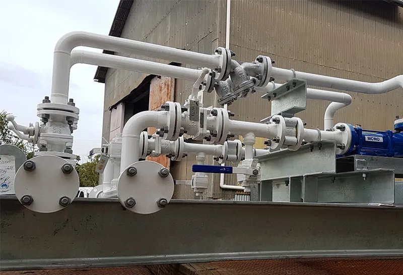 Closed Drain Water Transfer Skid, Structural Steel & Pipe Spooling for Wasco/Westside