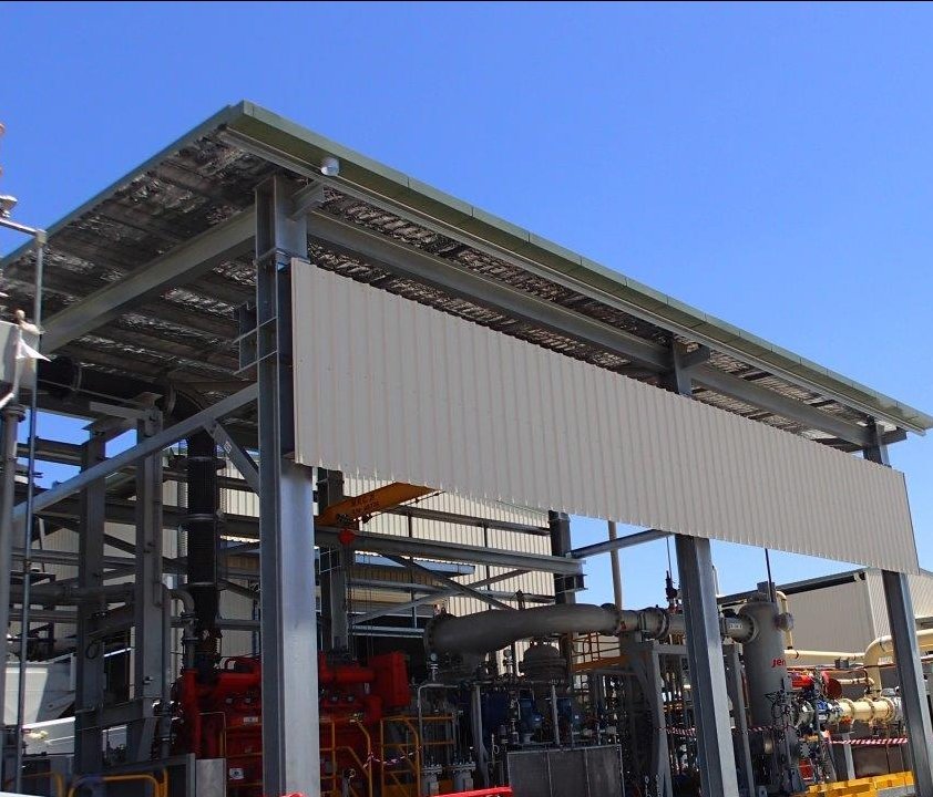 Compressor Skid Shed with overhead crane rail for Valmec/Arrow Energy, 2017
